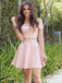 Elegant Blush Pink Jersey Short Homecoming Dress Graduation Party Dress , QB0865