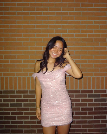 Gorgeous Pink Off-shoulder Short Homecoming Dress Graduation Party Dress , QB0867