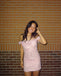 Gorgeous Pink Off-shoulder Short Homecoming Dress Graduation Party Dress , QB0867