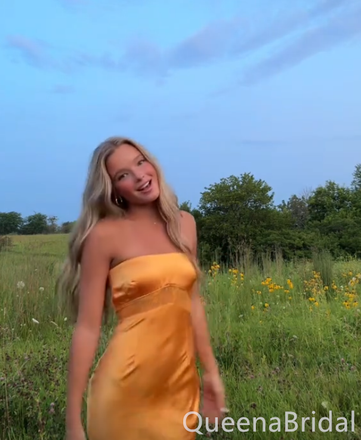 Gorgeous Strapless Mermaid Satin Long Prom Dress Online ,WGP1676