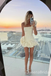 Ivory One Shoulder Mermaid Strapless Graduation Party Short Homecoming Dresses , QB0813