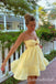 Sexy Strapless Yellow Sweetheart A-line Graduation Party Short Homecoming Dress Formal Evening Party Dress, QB0840