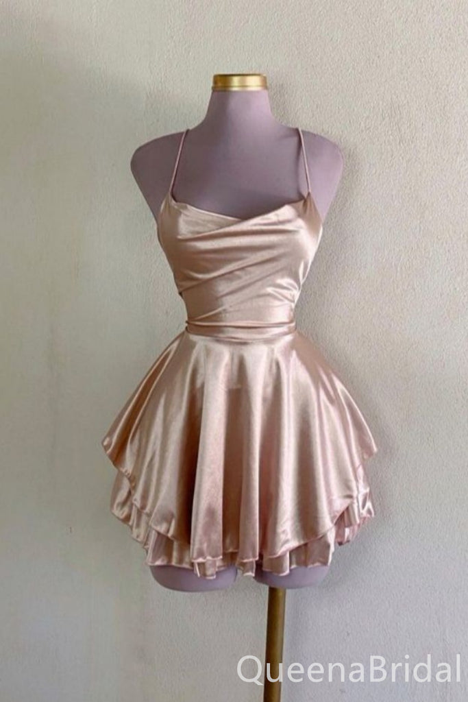 Stylish Spaghetti Straps A-line Graduation Party Short Homecoming Dress Formal Evening Party Dress , QB0849