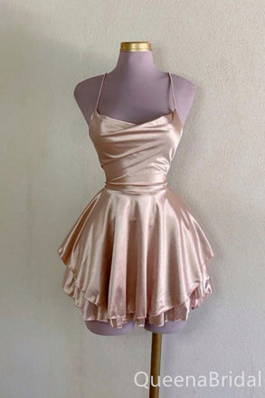 Stylish Spaghetti Straps A-line Graduation Party Short Homecoming Dress Formal Evening Party Dress , QB0849