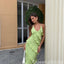 Elegant Green Halter Chiffon Sheath Long Prom Dress Online ,WGP1678