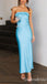 Stylish Blue Strapless Sheath Long Prom Dress Online ,WGP1679