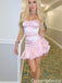 Elegant Strapless Sheath Short Mini Homecoming Dress,QB1141