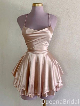 Stylish Spaghetti Straps A-line Graduation Party Short Homecoming Dress Formal Evening Party Dress , QB0849