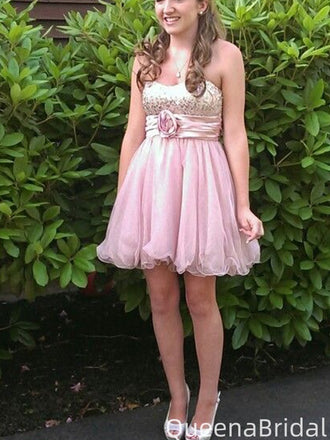 Gorgeous Strapless A-line Short Mini Homecoming Dress,QB1147