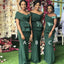 Mismatched Green Embroidery Mermaid Long Bridesmaid Dresses for Wedding Party, BDS0239