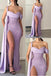 Stunning Shiny Lilac Mermaid Side Slit Party Dress Long Prom Dresses to Impress ,WGP1549