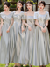 Elegant Satin A-line Long Prom Dresses Bridesmaid Dress Online ,WGP1669
