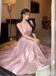 Elegant Light Pink Satin A-line Long Prom Dresses Online ,WGP1668