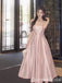 Elegant Light Pink Satin A-line Long Prom Dresses Online ,WGP1668