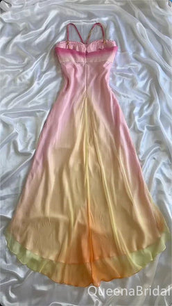 Stylish Beaded A-line Chiffon High low Long Prom Dress to Impress ,WGP1691