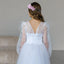 Elegant White Tulle Lace Appliques Beading A-Line Cheap Simple Long Flower Girl Dresses, FGS0047