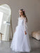 Elegant White Tulle Lace Appliques Beading A-Line Cheap Simple Long Flower Girl Dresses, FGS0047