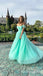 Mint Green Off Shoulder Sweetheart A-line Evening Gown Maxi Long Evening Party Prom Dresses ,WGP1118