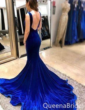 Sexy Sweetheart Open Back Emerald Blue Mermaid Evening Gown Maxi Long Formal Dresses Prom Dresses with Trailing,WGP945