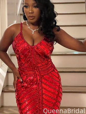 Sexy V-neck Spaghetti Strap Sheath Long Formal Gown to Impress,WGP1998