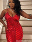 Sexy V-neck Spaghetti Strap Sheath Long Formal Gown to Impress,WGP1998