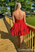 Sexy Red Strapless Bow Knot A-line Graduation Party Homecoming Dresses with Ruffles ,QB0693