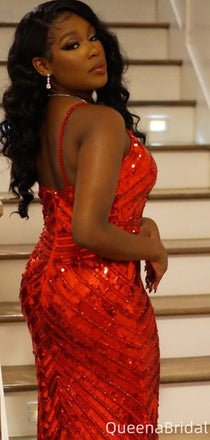 Sexy V-neck Spaghetti Strap Sheath Long Formal Gown to Impress,WGP1998