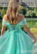 Mint Green Off Shoulder Sweetheart A-line Evening Gown Maxi Long Evening Party Prom Dresses ,WGP1118