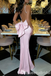 Sexy Light Pink Mermaid Bow Long Prom Dress to Impress ,WGP1694