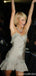 Elegant Spaghetii Strap Sheath Short Mini Homecoming Dress,QB1150