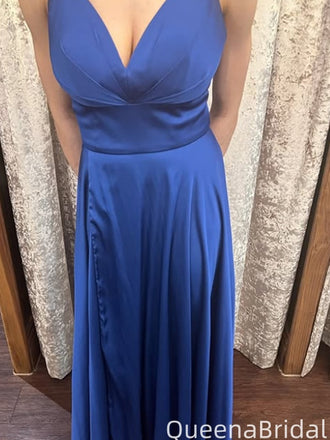 Elegant Spaghetti Strap V-neck A-line Long Formal Gown to Impress,WGP2068