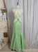 Stylish Green Mermaid Satin Long Prom Dress to Impress ,WGP1698