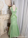 Stylish Green Mermaid Satin Long Prom Dress to Impress ,WGP1698