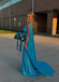 Shiny Blue Mermaid One Shoulder Side Slit Party Dress Long Prom Dresses to Impress ,WGP1552