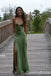 Spaghetti Straps Sheath Side Slit V Neck Party Dress Long Prom Dresses to Impress ,WGP1476