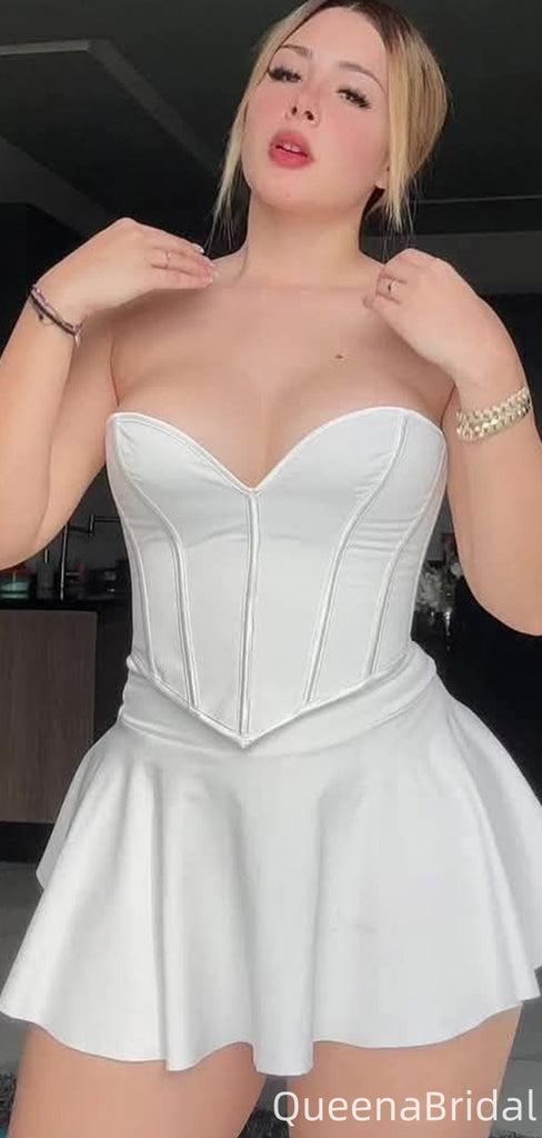 Sexy Strapless A-line Short Mini Homecoming Dress,QB1158