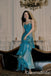 Stylish Blue Spaghetti Straps Mermaid Long Prom Dress to Impress ,WGP1704