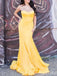 Sexy Strapless Yellow Mermaid Long Prom Dress to Impress ,WGP1707