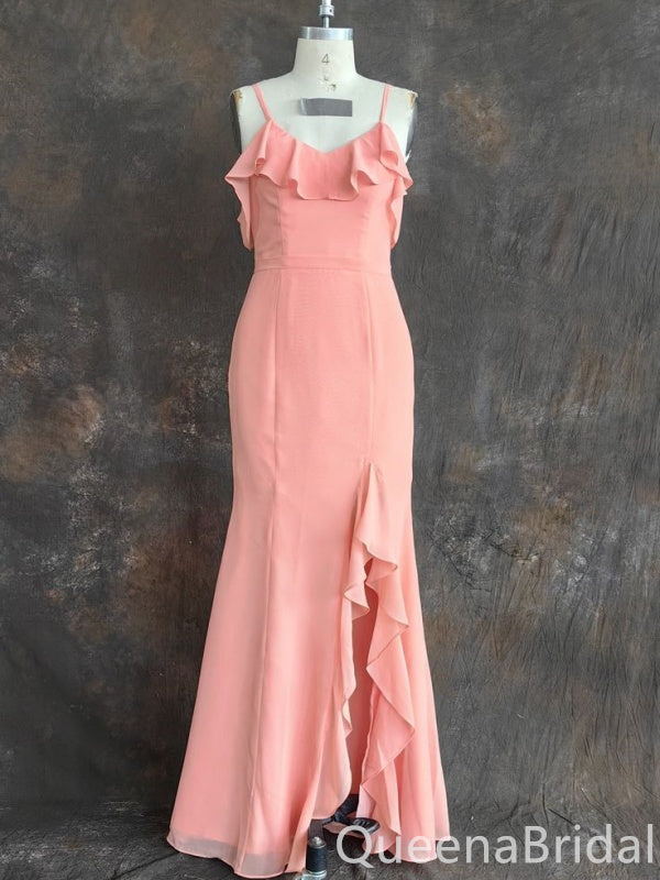 Elegant Blush Pink Sheath Chiffon Long Prom Dress to Impress ,WGP1710