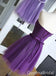 Purple Strapless Lace Up Back A-line Graduation Party Short Homecoming Dresses, QB0785