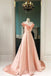 Gorgeous Blushing Pink Floral A-line Party Dress Long Prom Dresses to Impress ,WGP1651