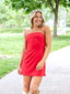 Elegant Red Strapless Simple Cheap Short Homecoming Dresses, QB0483