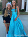 Stunning Blue Spaghetti Straps A-line Party Dress Long Prom Dresses to Impress  ,WGP1554