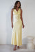 Yellow Halter Sheath Open Back Evening Gown Maxi Long Evening Party Prom Dresses,WGP1080