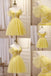 Yellow Sweetheart Off Shoulder Lace Up Back A-line Graduation Party Short Homecoming Dresses Formal Evening Party Dresses, QB0826