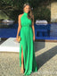 Elegant Green High Neck Sheath Party Dress Long Prom Dresses to Impress ,WGP1555