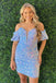 Elegant Sweetheart Sequin Off Shoulder Short Homecoming Dresses,QB0386