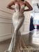 Sexy Sparkle Plunging Mermaid Spaghetti Straps Evening Gown Long Formal Dresses Prom Dresses , WGP749