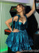 Sexy Charming Blue Sweetheart A-line Short Homecoming Dresses with Ruffles ,QB0642