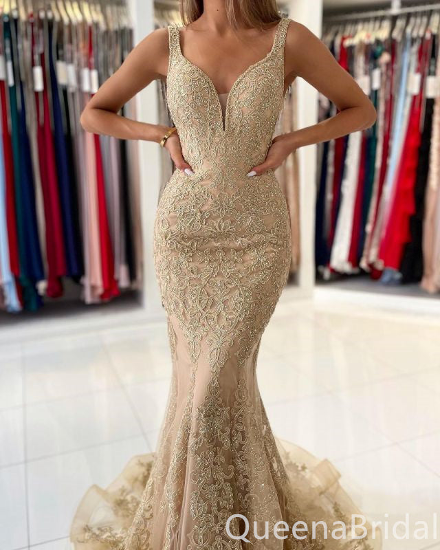 Gorgeous Mermaid Lace Appliques Sweetheart Evening Gown Long Formal Dresses Prom Dresses,WGP813